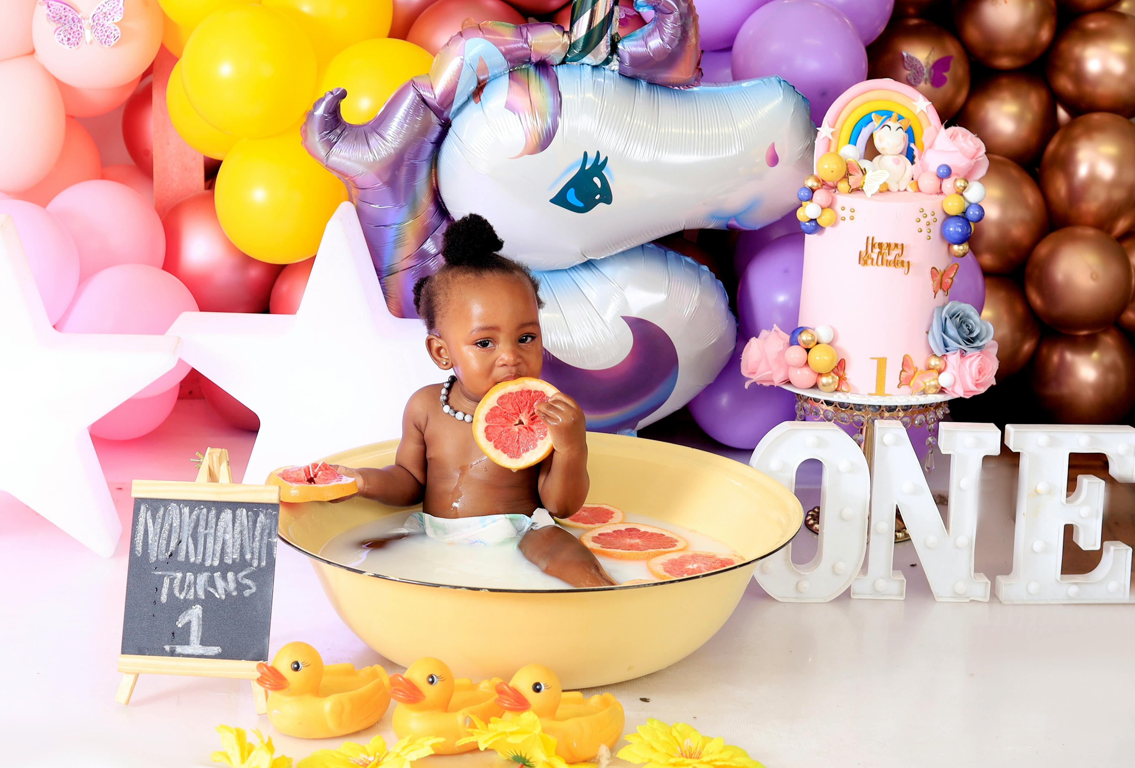 Colorful party celebration with professional event setup